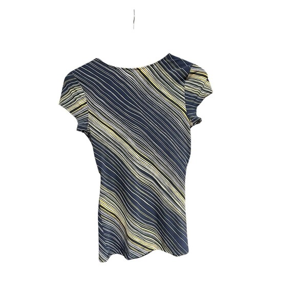 Bcbgmaxazria 90s y2k Vintage Blue & Yellow Babydoll Top Short Sleeved Clueless - Picture 3 of 6